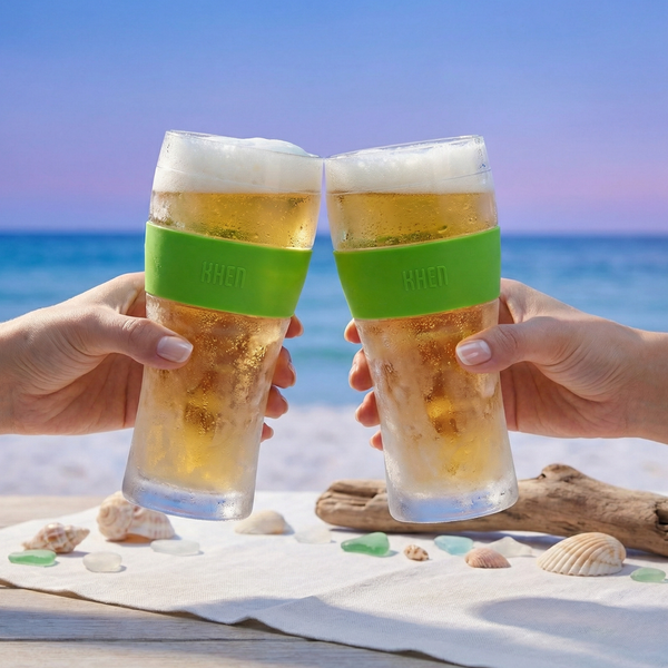 Barcelona Acrylic Cooling Beer Glassware, Set of 2