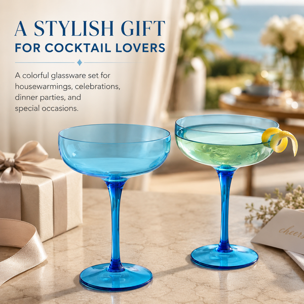 Madrid Acrylic Champagne Coupe Cocktail Glassware, Set of 2