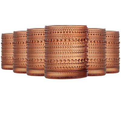 Tonal Hobnail Lowball Glassware, Set of 6