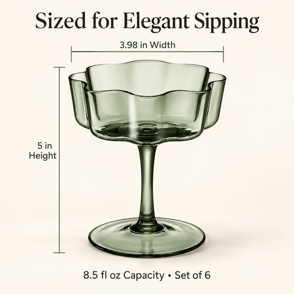 Eze Acrylic Champagne Coupe Cocktail Glassware, Set of 6