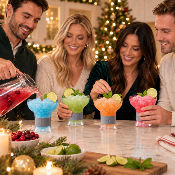 Eze Frozen Margarita & Cocktail Chiller Glasses, Acrylic, Set of 4