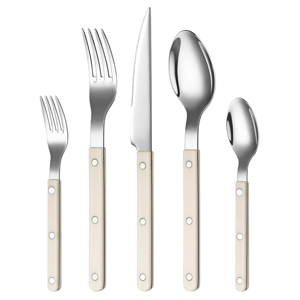 Khen Cream Cutlery Set of 20 –18/8 Stainless Steel Flatware