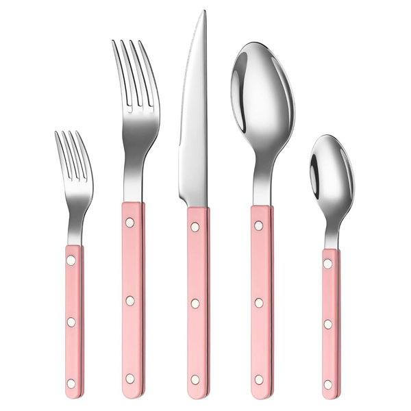 Khen Pink Cutlery Set of 20 –18/8 Stainless Steel Flatware