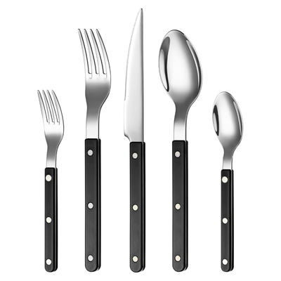 Khen Black Cutlery Set of 20 –18/8 Stainless Steel Flatware
