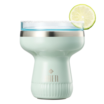 Double Wall Insulated Margarita & Cocktail Tumbler | 360 Lid | 16 oz | Sea Glass