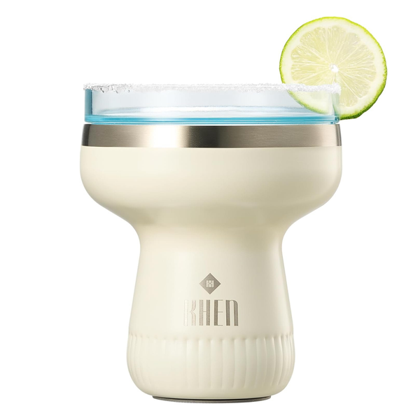 Double Wall Insulated Margarita & Cocktail Tumbler | 360 Lid | 16 oz | Cream