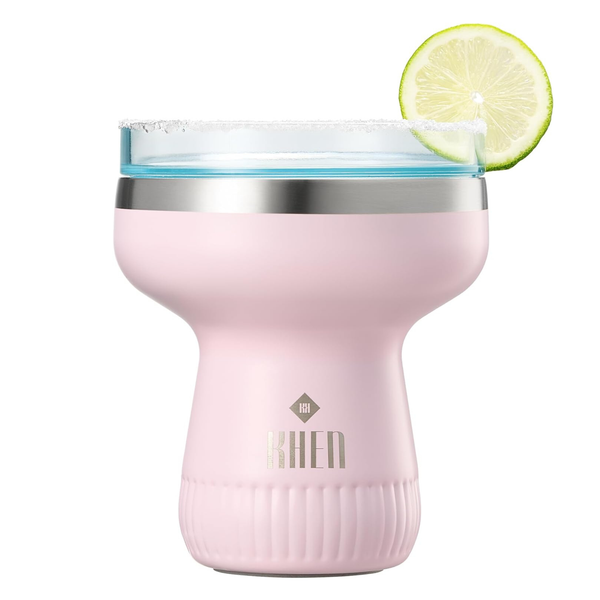 Double Wall Insulated Margarita & Cocktail Tumbler | 360 Lid | 16 oz | Rose Quartz