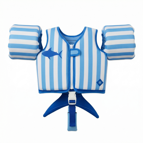 Floating Jackets with Sleeves, Single, Blue Shark 1-3 Years