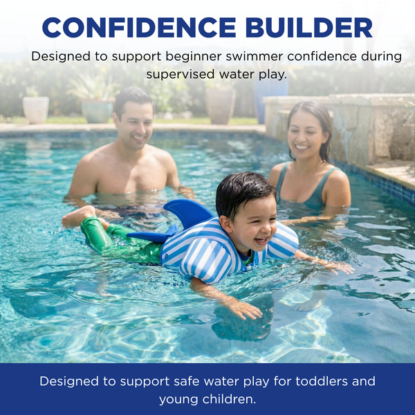 Floating Jackets with Sleeves, Single, Blue Shark 1-3 Years