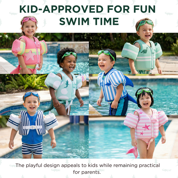 Floating Jackets with Sleeves, Single, Crocodile 1-3 Years