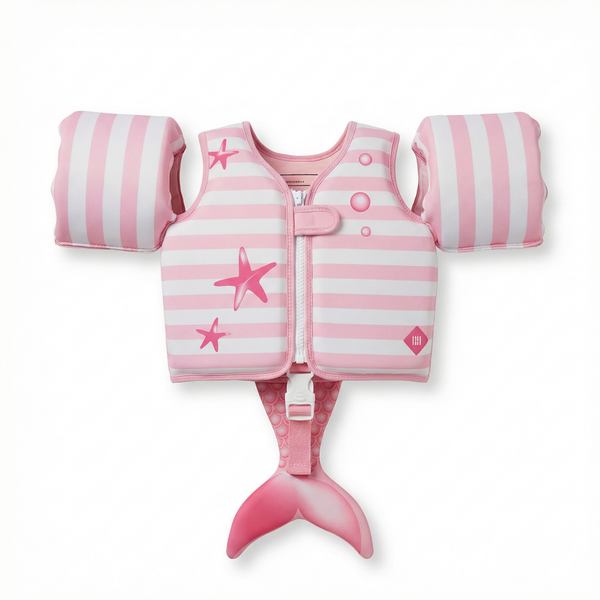 Floating Jackets with Sleeve, Single, Pink Mermaid 1-3 Years