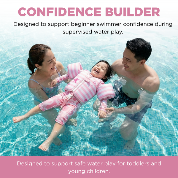 Floating Jackets with Sleeve, Single, Pink Mermaid 1-3 Years