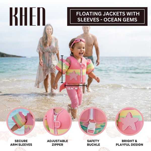Floating Jackets with Sleeves Ocean Gems, Single, 1-3 Years