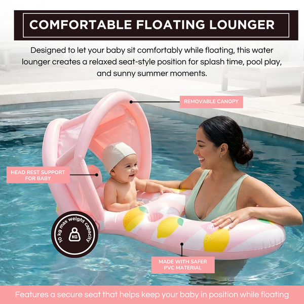 Sunshade Canopy Baby Seat Lounger - Pink
