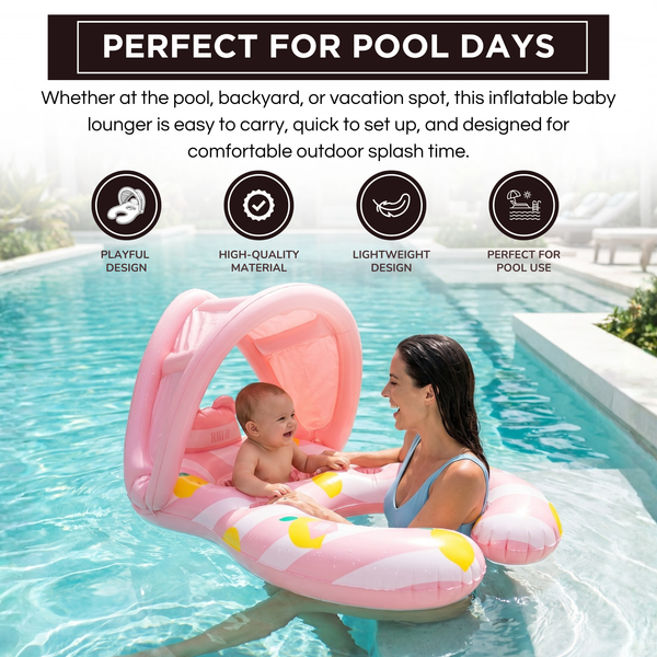 Sunshade Canopy Baby Seat Lounger - Pink