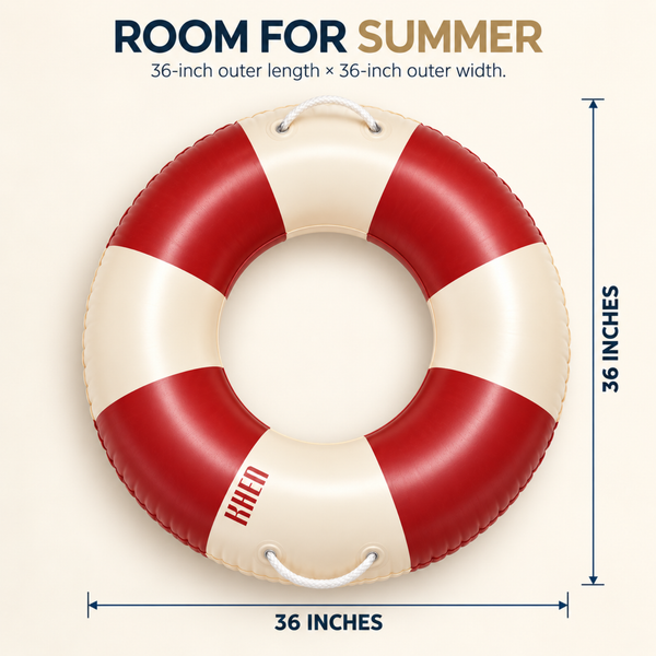 Portofino Inflatable Striped Pool Float Ring - Ruby & Cream