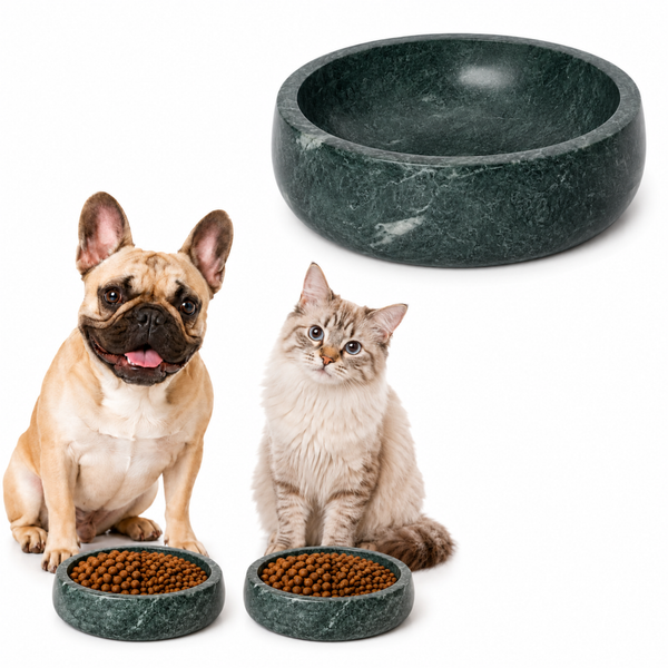 Khen Green Marble Pet Bowl – 7.5