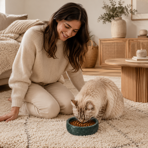 Khen Green Marble Pet Bowl – 7.5