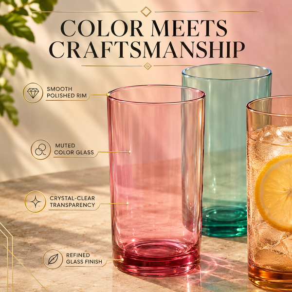 Eze Acrylic Highball Glassware, Set of 8