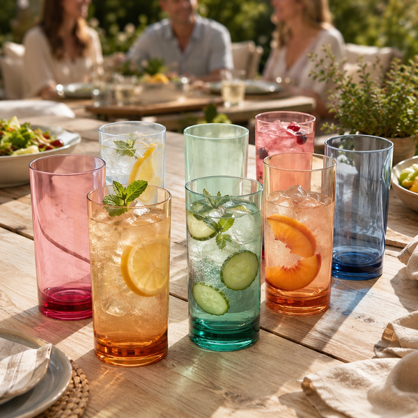 Eze Acrylic Highball Glassware, Set of 8