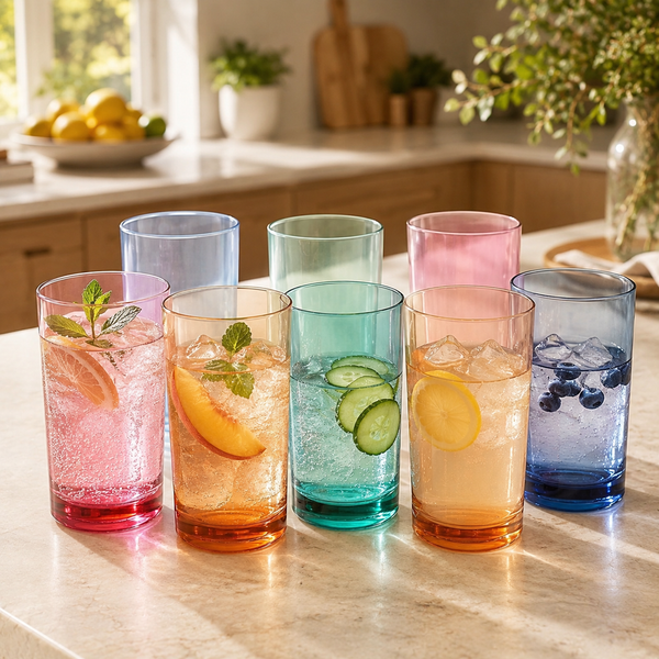 Eze Acrylic Highball Glassware, Set of 8