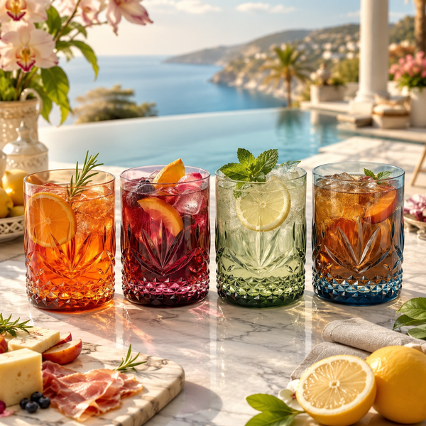 Onix Acrylic Crystal Lowball Glassware, Set of 4