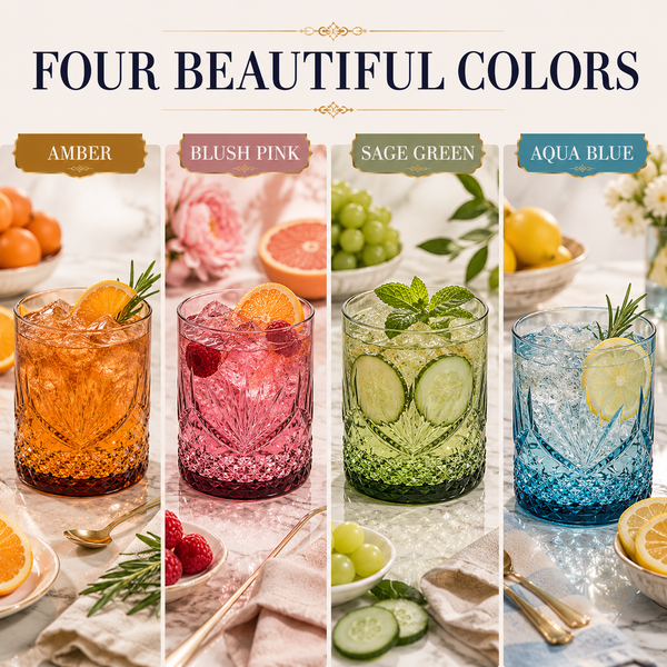 Onix Acrylic Crystal Lowball Glassware, Set of 4