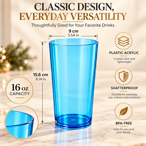 Madrid Acrylic Highball Glassware, Set of 6