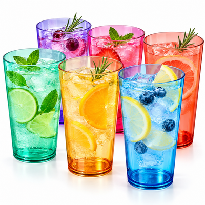 Madrid Acrylic Highball Glassware, Set of 6