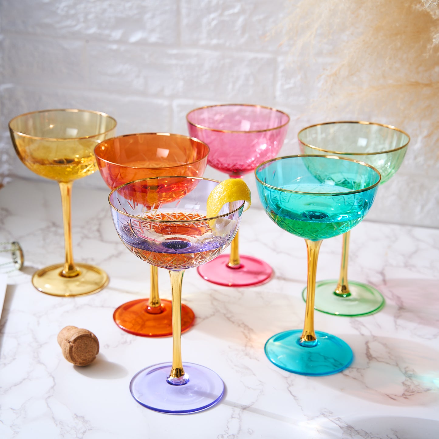 Bellissimo Coupe Cocktail Glassware, Set of 6