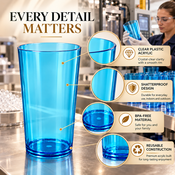 Madrid Acrylic Highball Glassware, Set of 6