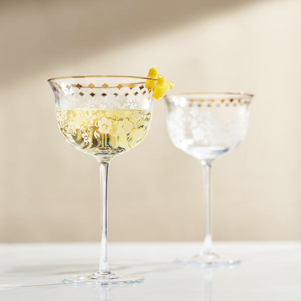 Trevi Champagne Coupe Cocktail Glassware, Set of 2