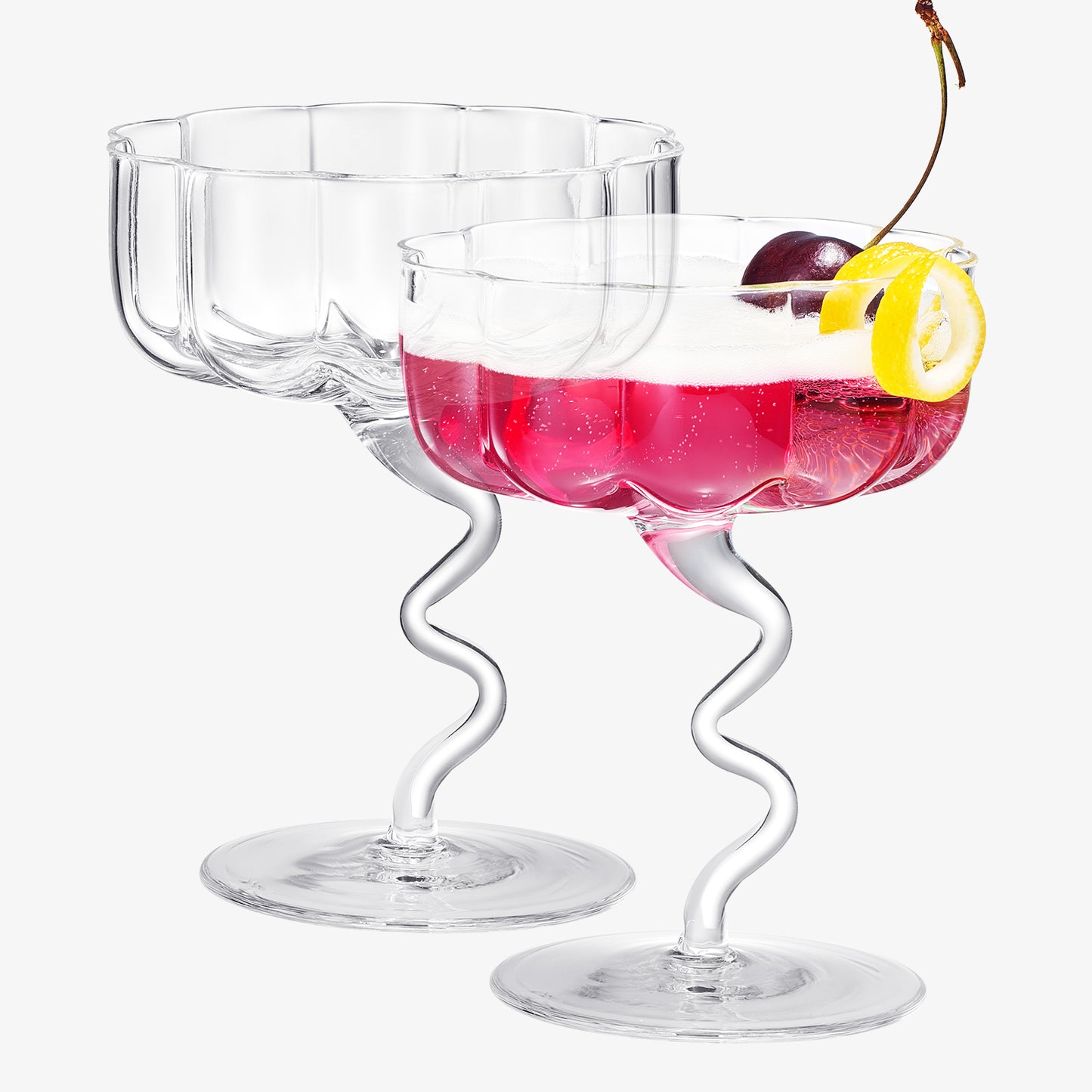 Asteria Coupe Cocktail Glassware, Clear, Set of 2