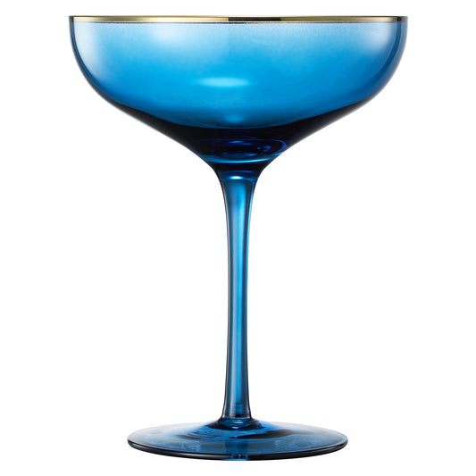Palazzo Coupe Cocktail Glassware, Set of 2, Blue