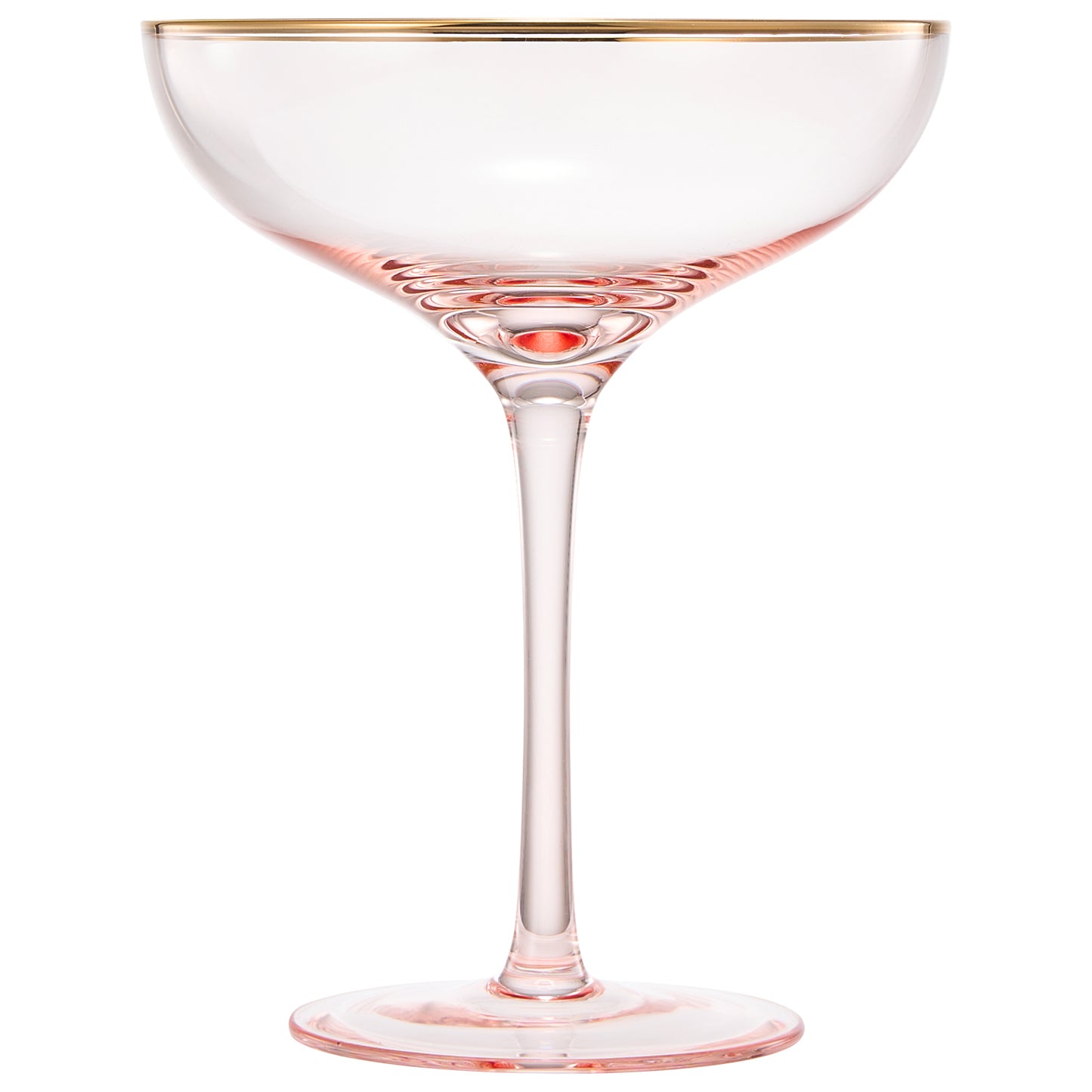 Palazzo Coupe Cocktail Glassware, Set of 2, Pink