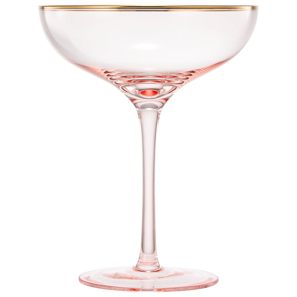 Palazzo Champagne Coupe, Cocktail Glassware, Set of 2, Pink