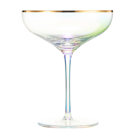 Palazzo Coupe Cocktail Glassware, Set of 2, Iridescent