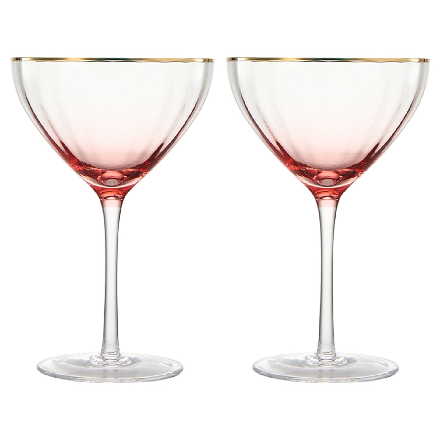 Waterfall Coupe Cocktail Glassware, Set of 2