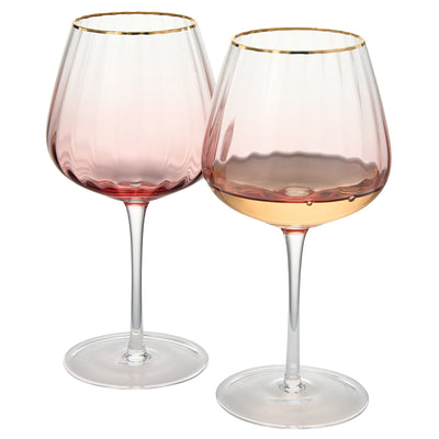 Waterfall Stemmed Wine Glassware, Set of 2