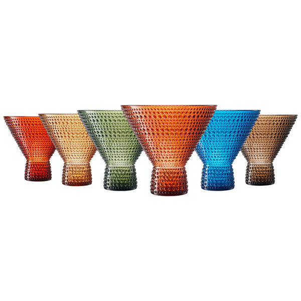 Eze Acrylic Martini Hobnail Glassware, Set of 6