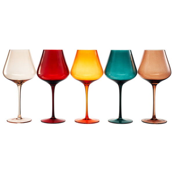 Stagioni Stemmed Wine Glassware, Amsterdam, Set of 5