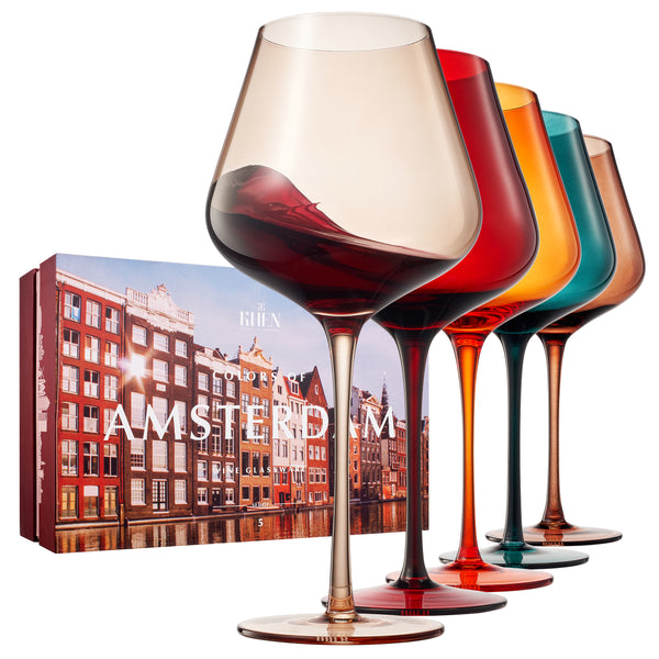 Stagioni Stemmed Wine Glassware, Amsterdam, Set of 5