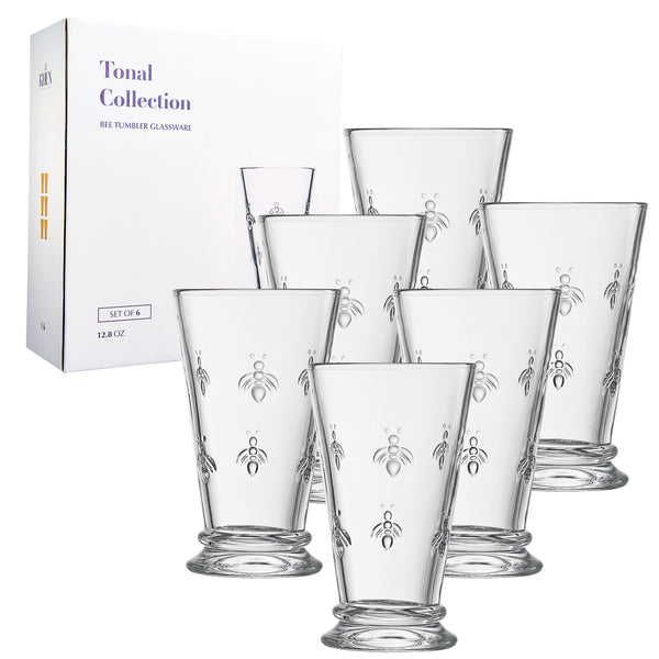 Classica Bee Highball Glassware, Set of 6