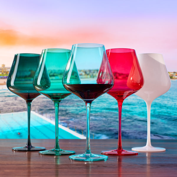 Stagioni Stemmed Wine Glassware, Bondi Beach, Set of 5