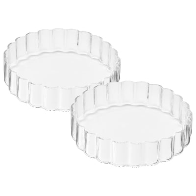 Wave Flower Plate Glassware, Set of 2