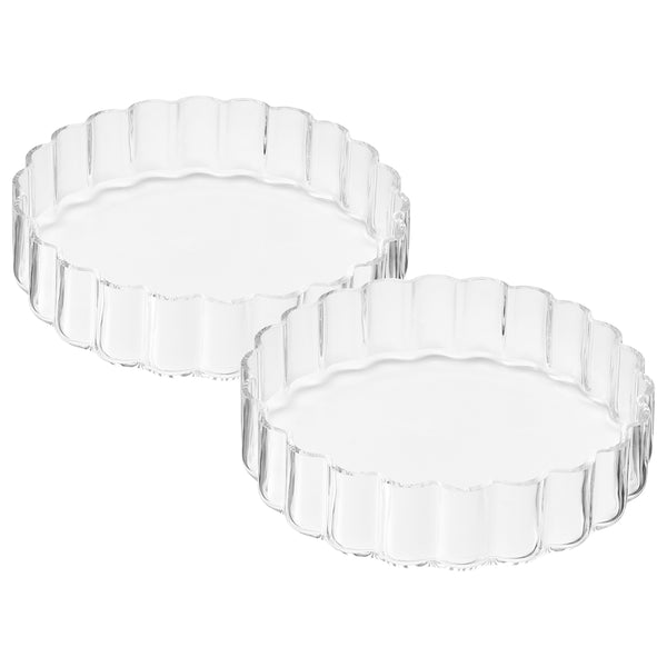 Wave Flower Plate Glassware, Set of 2