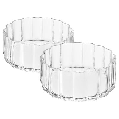 Wave Flower Bowl Glassware, Set of 2