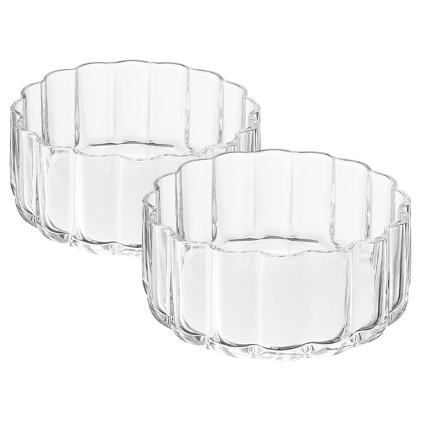 Wave Flower Bowl Glassware, Set of 2