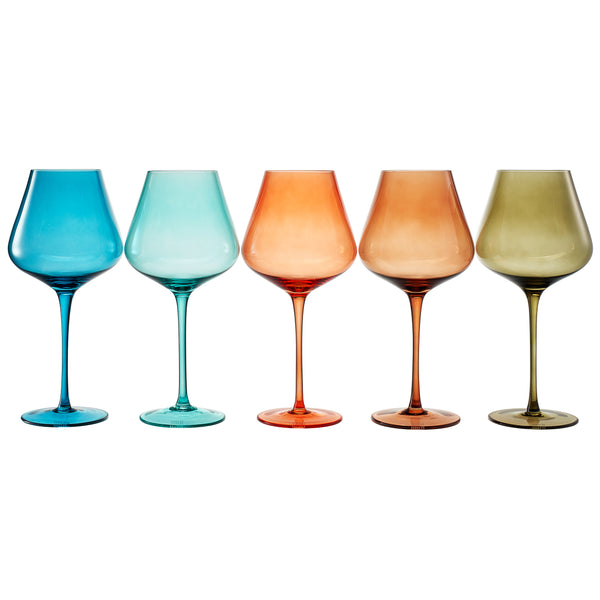 Stagioni Stemmed Wine Glassware, French Riviera, Set of 5