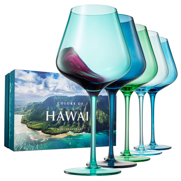 Stagioni Stemmed Wine Glassware, Hawaii, Set of 5